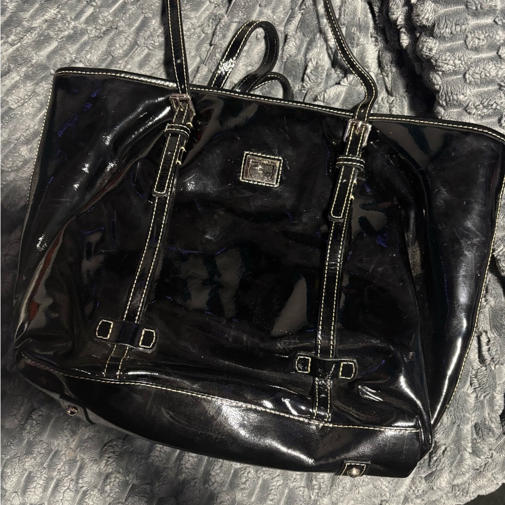 Dooney & Bourke Shiny Black Patent Tote